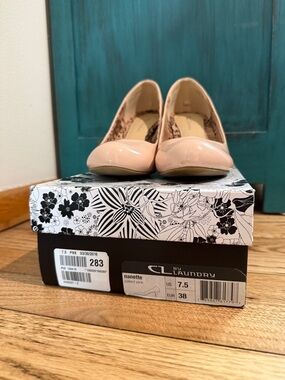 CL by Laundry Nanette Patent Blush Kitten Heels